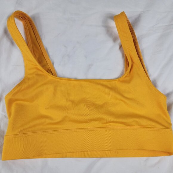 Victorias Secret Pink Ultimate Womens Small Yellow Sports Bra Training Gym Run - Picture 2 of 5